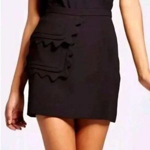 NWT Victoria Beckham for Target Black Frill Skirt with Pocket - Size Medium